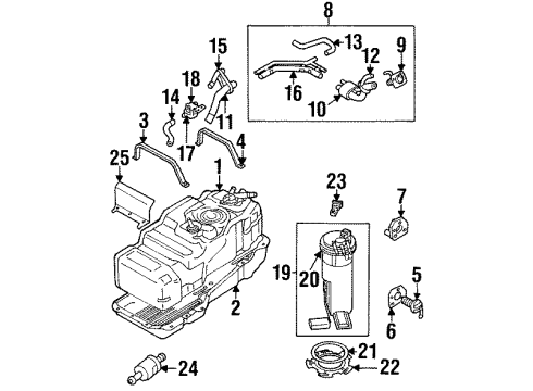 2001 Isuzu Rodeo Fuel Supply Hose, Breather A Diagram for 8-97248-190-0
