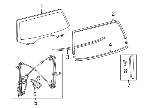 2012 Toyota Sequoia Lift Gate Side Molding Diagram for 75816-0C020