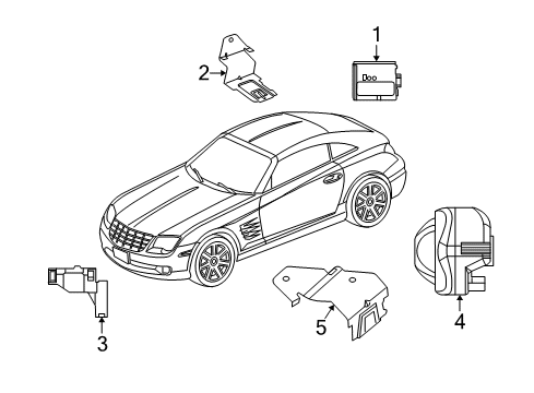 2004 Chrysler Crossfire Alarm System Switch-Security Alarm Diagram for 5104859AA