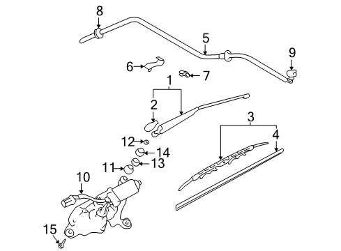 2005 Hyundai Elantra Wiper & Washer Components Hose Assembly-Rear Washer Diagram for 98950-2D000