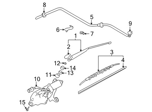 2005 Hyundai Elantra Wiper & Washer Components Clip-Rear Washer Hose Diagram for 98951-26000