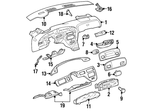 1994 Pontiac Bonneville A/C & Heater Control Units Heater & Air Conditioner Control Assembly (Remanufacture) Diagram for 16201124