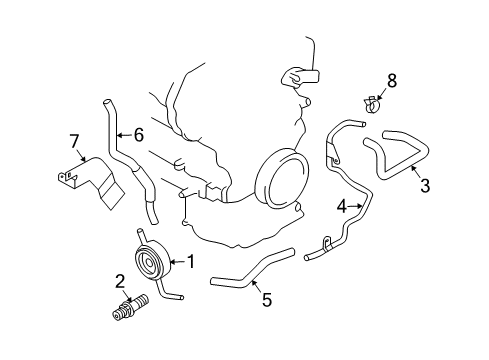 2005 Nissan 350Z Engine Oil Cooler Hose-Water Diagram for 21306-AQ811