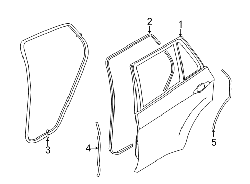 2018 BMW X6 Rear Door Door Weatherstrip, Rear Diagram for 51767317851