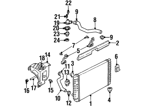 1999 Chevrolet Lumina Radiator & Components Thermostat Outlet Stud Diagram for 24505628