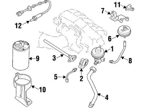 2001 Infiniti Q45 Emission Components CANISTER Assembly E Diagram for 14950-3H00B