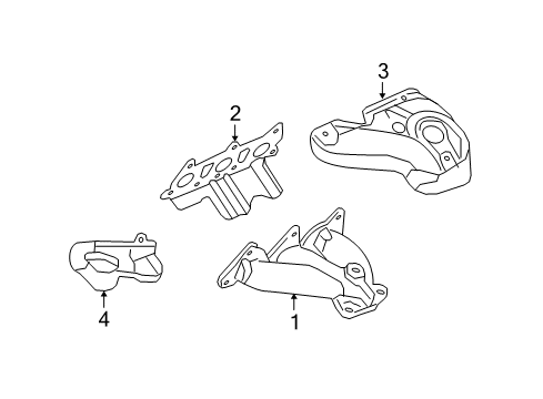 2009 Chevrolet Malibu Exhaust Manifold Exhaust Manifold Diagram for 12626526