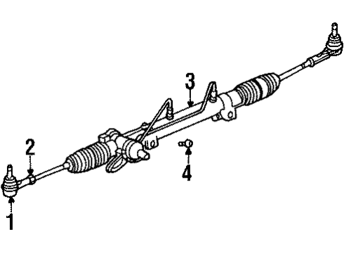 2000 Plymouth Prowler Steering Column & Wheel, Steering Gear & Linkage, Shaft & Internal Components, Shroud, Switches & Levers Power Steering Rack Diagram for 4786597AB