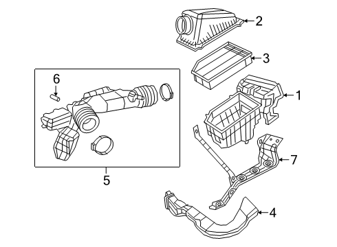 2020 Jeep Gladiator Powertrain Control Air Cleaner Hose Diagram for 68257027AD
