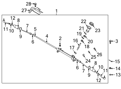 2020 Kia Telluride Steering Column & Wheel, Steering Gear & Linkage Heat Protector Assembly-Power STEE Diagram for 57280-S9000