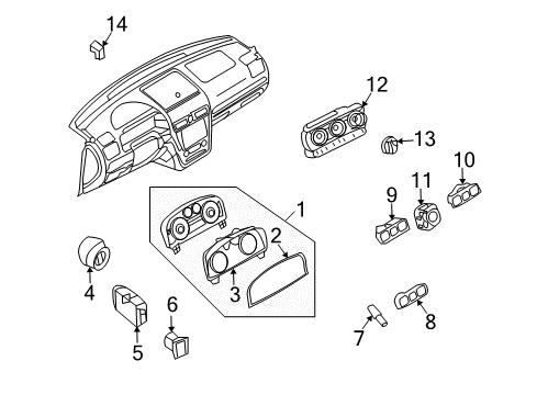 2006 Mercury Milan Switches Cluster Lens Diagram for 6E5Z-10887-AA