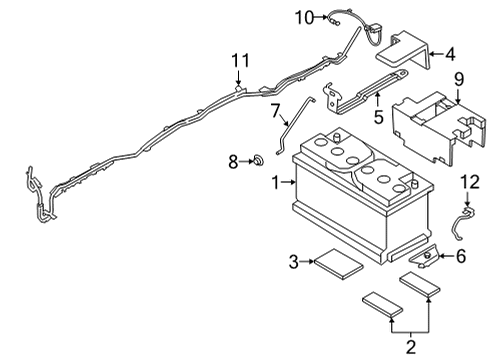 2021 BMW 430i Battery BATTERY CABLE (PLUS POLE) Diagram for 61128796155