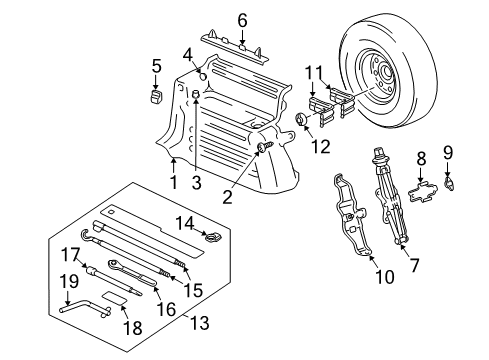 2006 Hummer H2 Interior Trim - Quarter Panels Retainer, Headlining Trim Panel Diagram for 15111579