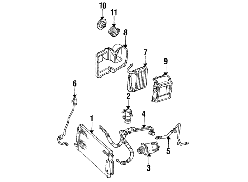 1989 Chevrolet P30 A/C Condenser, Compressor & Lines Insulator-A/C Accumulator Diagram for 15612121