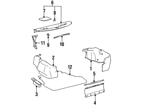 1992 Toyota Camry Interior Trim - Rear Body Speaker Grille Diagram for 64033-33020-02