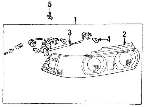 1995 Toyota MR2 Tail Lamps Cord, Rear Combination Diagram for 81555-17110