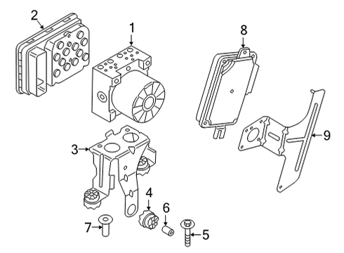 2021 BMW M4 ABS Components SCREW Diagram for 07146885411