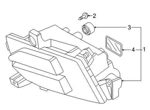 2021 Kia Sorento Fog Lamps Lamp Assy-Fr Fog, Lh Diagram for 92201P2000