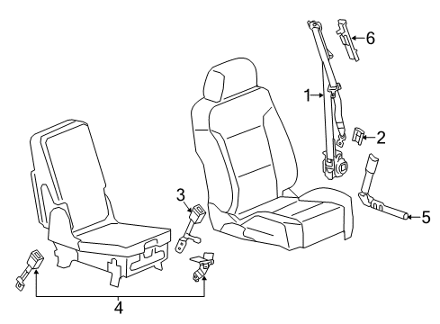 2015 GMC Yukon XL Seat Belt Pretensioner Diagram for 19329228