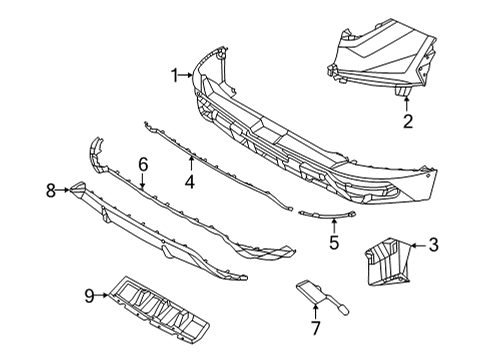 2022 Hyundai Tucson Bumper & Components - Rear COVER-RR BUMPER UNDER, RH Diagram for 86677-N9000