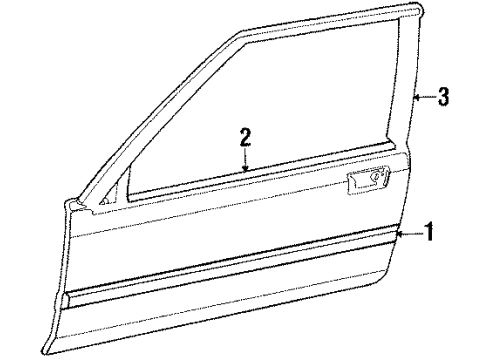 1989 Honda Accord Front Door Protector, R. Door Diagram for 75302-SG7-A02