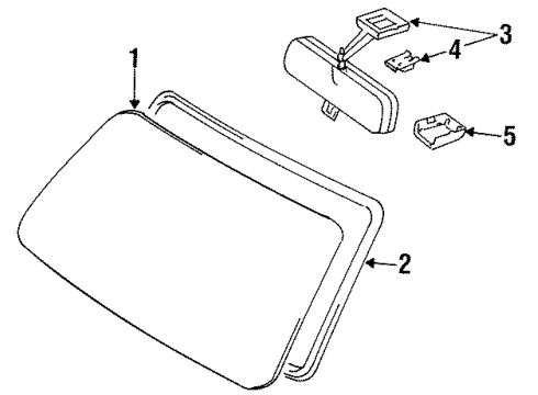 1997 Lexus LX450 Windshield Glass Mirror Inside Cover Diagram for 87834-20080-A1