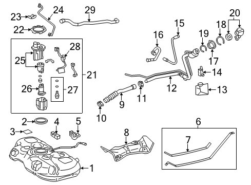 2016 Toyota Prius V Fuel Supply Fuel Pump Diagram for 23220-21211