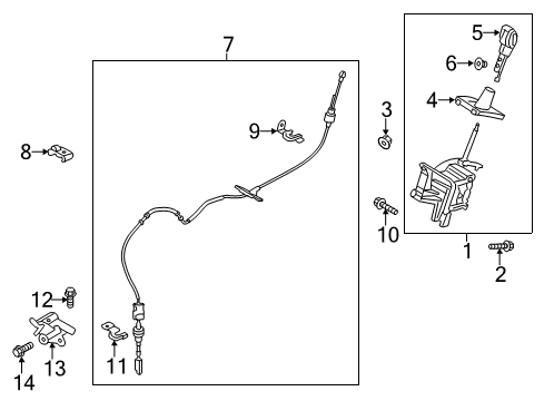 2013 Ford C-Max Gear Shift Control - AT Shift Control Cable Diagram for DM5Z-7E395-D