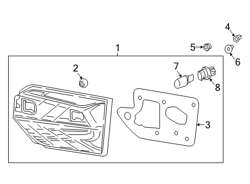 2021 Honda Odyssey Bulbs Light Assy., L. Lid Diagram for 34155-THR-A01