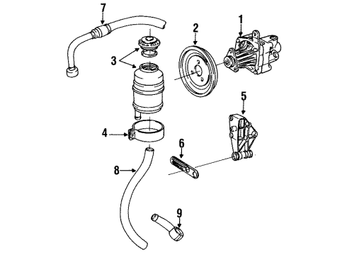 1988 BMW 325iX P/S Pump & Hoses Pressure Hose Assembly Diagram for 32411137157
