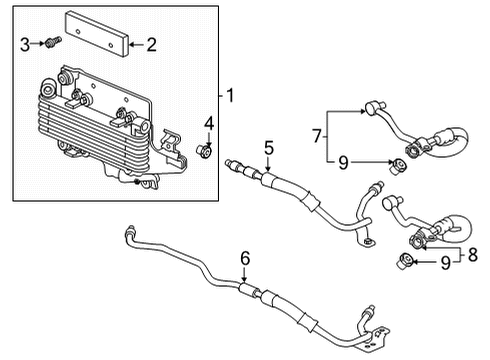 2021 Honda Ridgeline Oil Cooler PIPE (ATF) Diagram for 25230-5MK-016