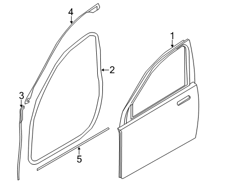 2010 BMW 750i Front Door Gasket, Door Joint, A Column, Right Diagram for 51767177936