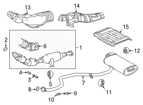 2013 Lexus CT200h Exhaust Components Front Exhaust Pipe Assembly Diagram for 17410-37513