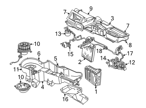 2004 Jeep Liberty A/C Evaporator & Heater Components EVAPORATOR-Air Conditioning Diagram for 5066549AD