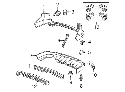 2011 Honda CR-V Rear Bumper Back Up Sensors (Urban Titanium Metallic-Exterior) Diagram for 08V67-SWA-1Q0J