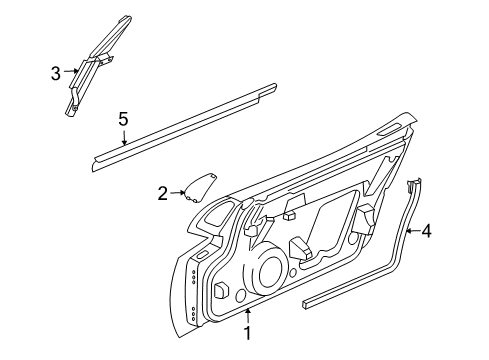 2010 Dodge Viper Door & Components, Exterior Trim WEATHERSTRIP-Front Door Opening Diagram for 5030096AF