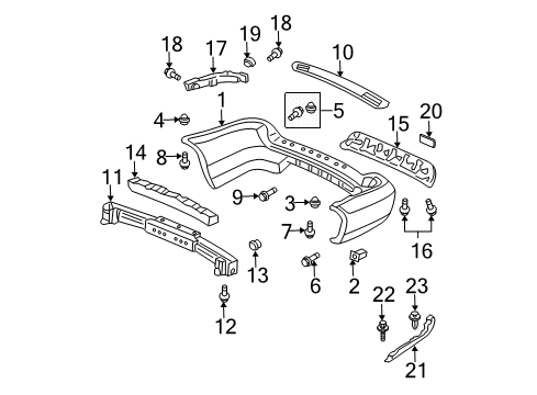 2006 Honda Pilot Rear Bumper Screw-Washer (4X20) (Sus) Diagram for 90105-S2A-000