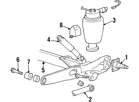 1999 Ford Windstar Rear Suspension Shock Diagram for 2U2Z-18125-GA