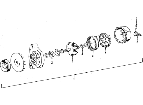 1986 BMW 528e Alternator Pulley Diagram for 12311273141