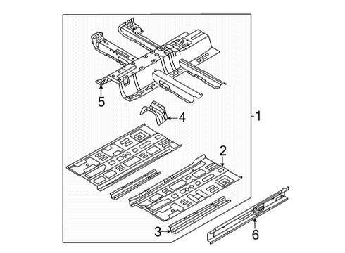 2022 Hyundai Elantra Floor & Rails PANEL ASSY-CENTER FLOOR SIDE, L Diagram for 65111-BY000