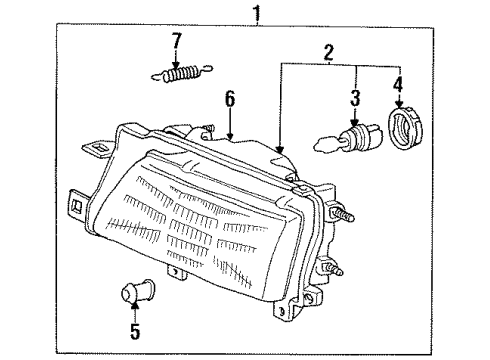 1990 Lexus ES250 Bulbs Housing Sub-Assy, Headlamp, RH Diagram for 81105-32250