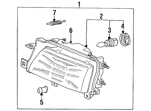 1990 Lexus ES250 Bulbs Housing Sub-Assy, Headlamp, LH Diagram for 81106-32250