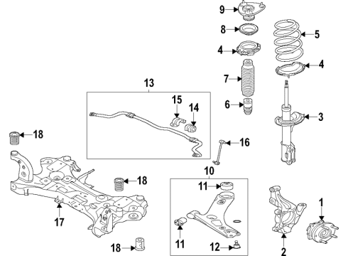 2021 Kia Seltos Front Suspension, Lower Control Arm, Stabilizer Bar, Suspension Components Bracket-Stabilizer Diagram for 54814-O1000