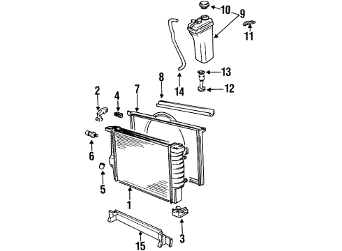 1993 BMW 325i Radiator & Components Levelling Switch Radiator Diagram for 61311384739