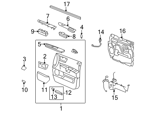 2008 Hummer H2 Front Door Seat Heat Switch Diagram for 25872364