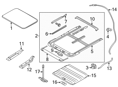 2014 Nissan Quest Sunroof Motor Assy-Sunroof Diagram for 91295-1JB2A