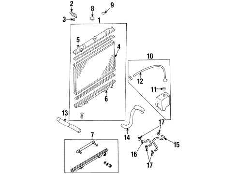 1997 Nissan Maxima Radiator & Components Hose-Reserve Tank Diagram for 21741-71L00