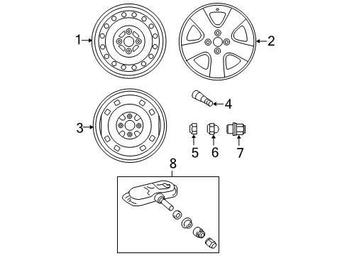 2009 Toyota Yaris Wheels Wheel, Steel Diagram for 42611-52493