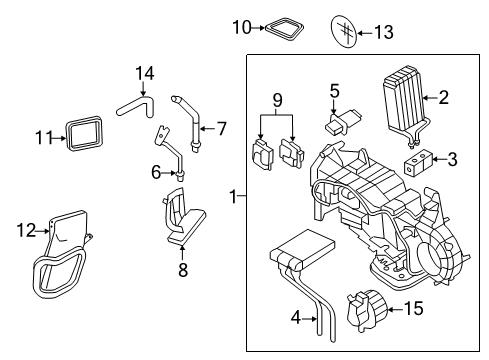 2017 Lincoln Navigator Auxiliary A/C & Heater Unit Heater Core Diagram for 7L1Z-18476-E