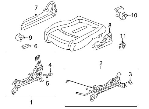 2001 Honda Accord Tracks & Components Cover, R. FR. Seat Center *B95L* (LAPIS) Diagram for 81115-S04-000ZF